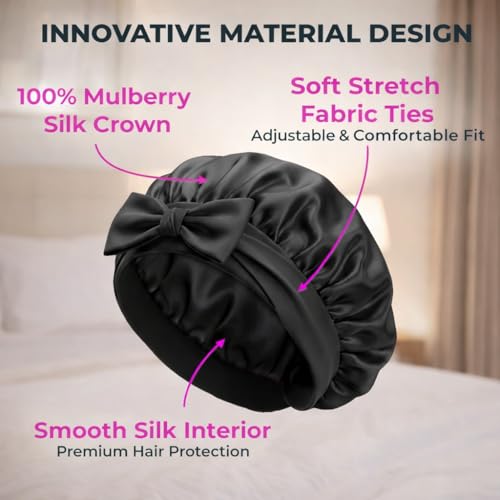 Mulberry Silk Bonnet for Sleeping – 19 Momme with Anti-Slip Edge