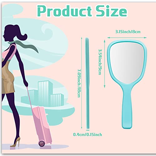 50 Pcs Handheld Mirror Bulk Set - Plastic Hand Mirrors 3.15" x 7.09", 6 Colors