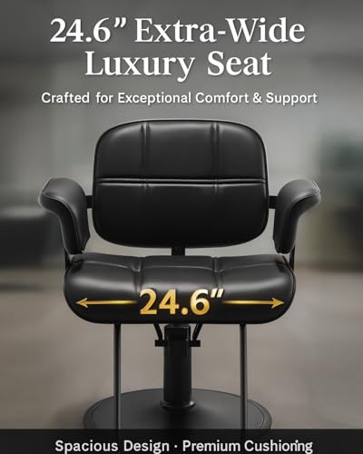 Towning Extra Wide Barber Chair Hydraulic Pump 360° Swivel