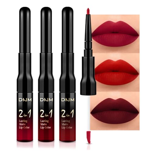 3-Piece Ruby Red Liquid Lipstick & Liner Set - 24HR Waterproof