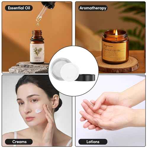 4 Pack Clear Small Glass Jars with Lids and Inner Liners, 30 ml Reusable Small Glass Containers for Creams, Lotion, Cosmetic, Spice, Powder