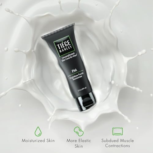 Tiege Hanley Mens Face Moisturizers, Morning Daytime Facial Moisturizer with SPF 20 (2.5 oz) and Night Time Facial Moisturizer - Anti-Aging Night Time Wrinkle Cream for Men with Sensitive Skin (2 oz)