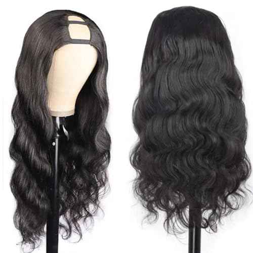 Amella U Part Body Wave Wig 18inch 150% Density Full Head U Shape Clip in Wigs Body Wave Half Wig Human Hair Extension For Black Women
