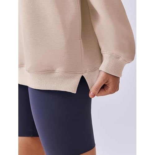 PINSPARK Sweatshirt for Women Oversized 2024 Fall Outfit Long Sleeve Y2K Pullover Top Crewneck Sweat Shirts with Side Pockets