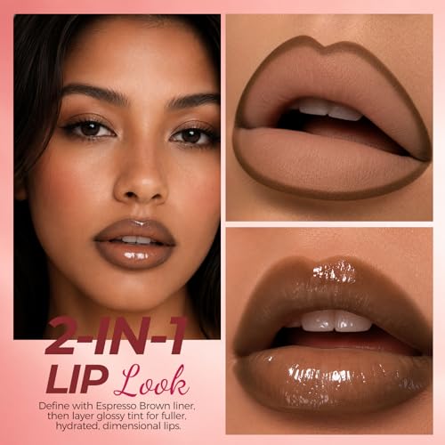 LANGMANNI 2-in-1 Lip Liner & Gloss Duo Shade 01 Dusty Rose Nude