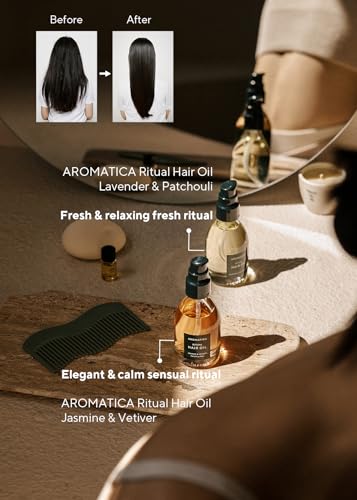 AROMATICA Jasmine & Vetiver Hair Oil - Nourishing Organic Hair Treatment, 1.6 fl oz