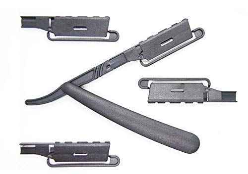 HBS Disposable Razor Heads, With Safety-Lock For Professional Barber Use 100 Count, Each Box Include 1 Multi-Use Straight Razor Handle.