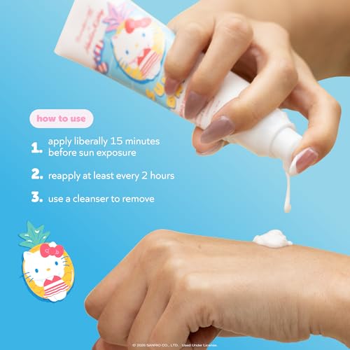 The Cr?me Shop x Hello Kitty Sunny Days SPF 40 Mineral Sunscreen for Sensitive Skin with Zinc Oxide, UVA/UVB Protection with No White Cast, Korean Skin Care Vegan Formula (1.69 Fl Oz)