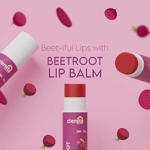 Clensta Beetroot Tinted Lip Balm | SPF 30 with Hyaluronic Acid | 24 Hour Hydration | Nourishing Lip Tint | Moisturizing Lip Balm for Dry & Cracked Lips | 0.16 Oz/4.5g