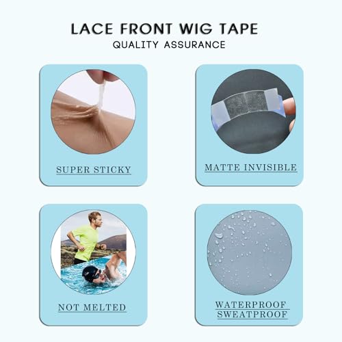 36pcs Blue Double-Sided Waterproof Lace Wig Adhesive Tape Strips