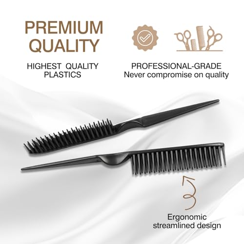 3-Row Flexible Hair Styling Comb Set for Detangling & Curl Defining