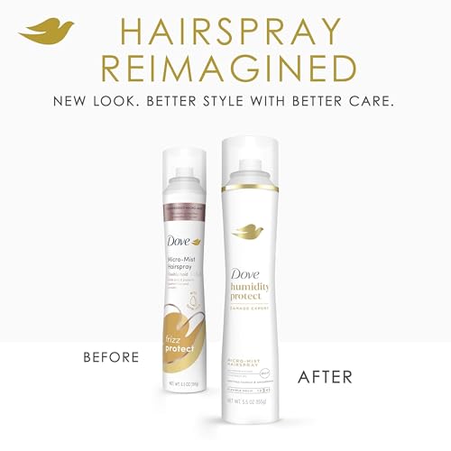 Dove Flexible Hold Hairspray 6 ct Protect Micro-Mist for Long-lasting Hold, Protection Against Humidity All-day Flexible Hold for 24H Frizz Control 5.5 oz