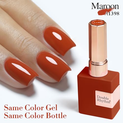 Double Rhythm Red A1398 Scarlet Red Gel Polish 15ml Pure Sheer, Soak-Off Nail Polish