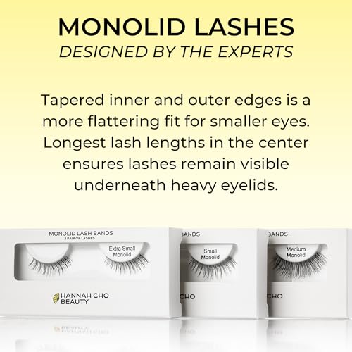 Best Lashes for Monolids Sample Pack - 3 Pairs of Strip False Lashes - Bestselling Natural Eyelashes for Monolid Eyes - Real Hair Lashes Smaller Sizes - Hannah Cho Beauty
