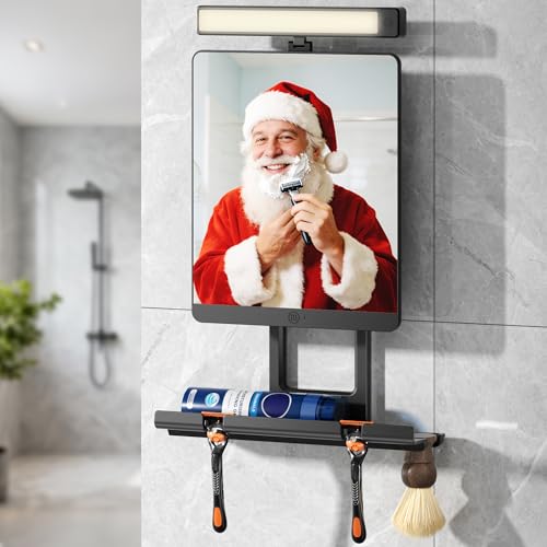 ENVTEK Heated Fogless Shower Mirror with Dimmable Lights & Razor Holder