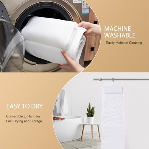 Full Body Bath Pillow with 3D Mesh & Suction Cups - 50x15"