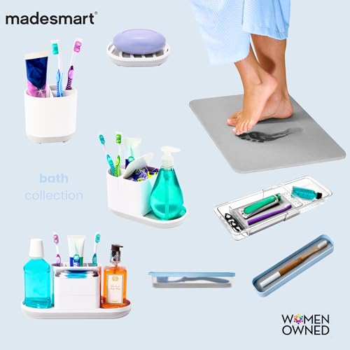 madesmart Bathtub Corner Shelf with Suction Cups & Drainage