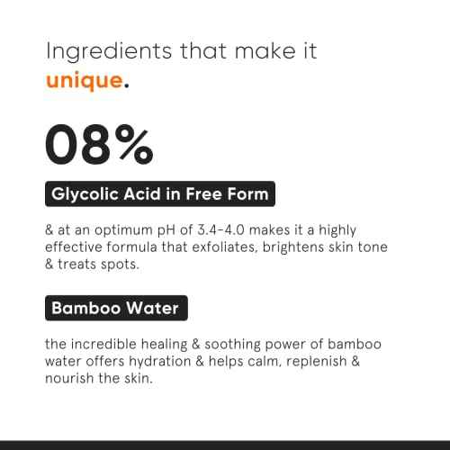 Minimalist 8% Glycolic Acid Exfoliating Toner for Glowing Skin | Multi-Functional Exfoliating Toner with Bamboo Water for Body, Face, Underarms & Scalp | for Women & Men | 5 Fl Oz / 150 ml