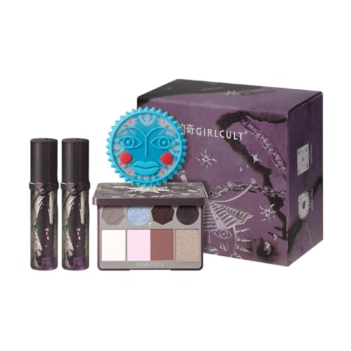 GIRLCULT 4-in-1 Makeup Gift Set for Women, All in One Makeup Kit with Full Face Makeup Palette, 2 Matte Lip Stains and Hand Mirror, Full Makeup Kit with Everything