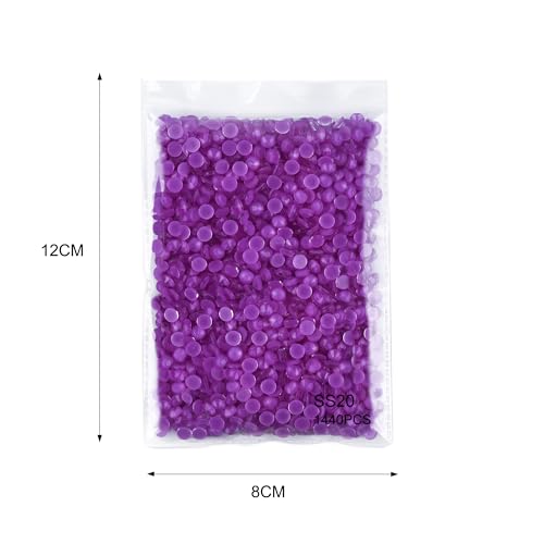 Blinginbox Flatback Rhinestones Round Gems, 1440pcs Neon Gems Non Hotfix Crystal Rhinestones,New Amethyst neon,SS20.