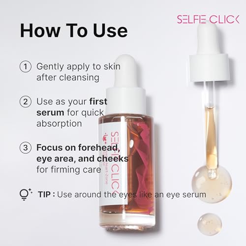 Heart Zone Collagen Serum with Hyaluronic Acid & Peptides, Non-greasy Firming Serum for Fine Lines & Elasticity, Korean Skin Care, All Skin Types (0.67 Fl Oz / 20 ml)