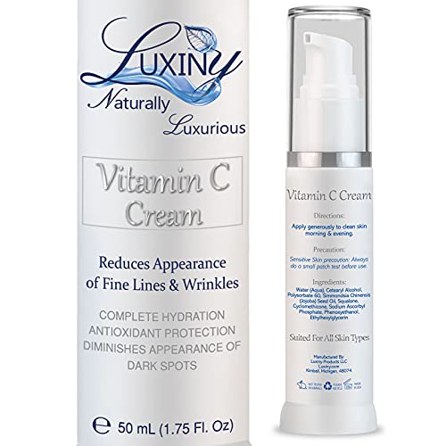 Luxiny Vitamin C Moisturizer for Face & Neck, Wrinkle Defense Face Cream for Women Age Fighting Lotion, Jojoba Oil, Day/Night Cream Moisturizer, Reducing Hyperpigmentation plus Antioxidant Protection
