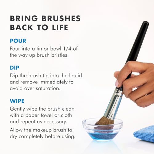 Cinema Secrets Original Blue Vanilla Makeup Brush Cleaner Solution - Professional Cleanser for Makeup Brushes - Quick-Drying, Rinse-Free Formula - Removes Stubborn Waterproof Make Up