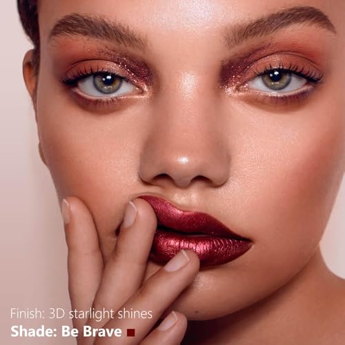 Long Lasting Waterproof Burgundy Metallic Lipstick - Ilembane
