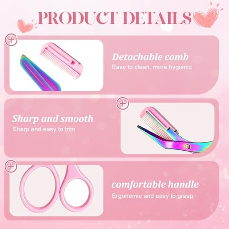 2-in-1 Eyebrow Trimmer Scissors with Comb - Stainless Steel