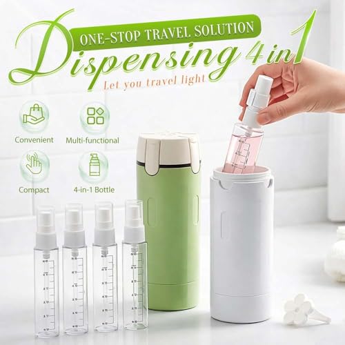 Travel Toiletries Bottles Set 4-Pack, Portable Leak-Proof Dispenser