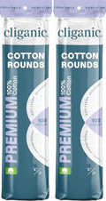 Cliganic Cotton Rounds for Face - Makeup Remover Pads, 200 Count (2 Packs of 100)