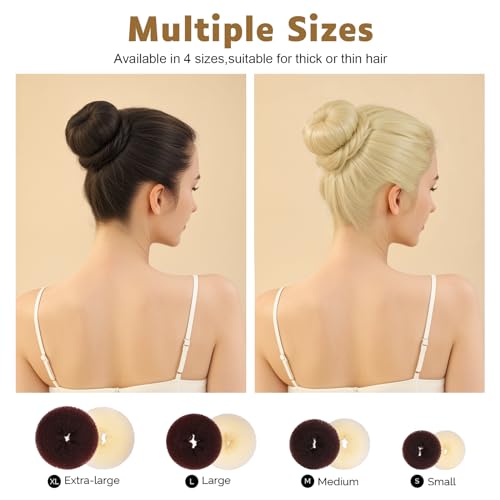 Hair Bun Maker Set with 8 Donuts, 40 Bobby Pins & Elastic Bands