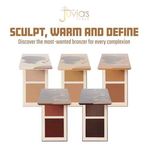 Juvia's Place Bronzed Duo Bronzer Tan - Soft Matte, Contour Powder, Long-Wearing & Buildable Bronzing Powder - Suitable for Tan Skin Tone