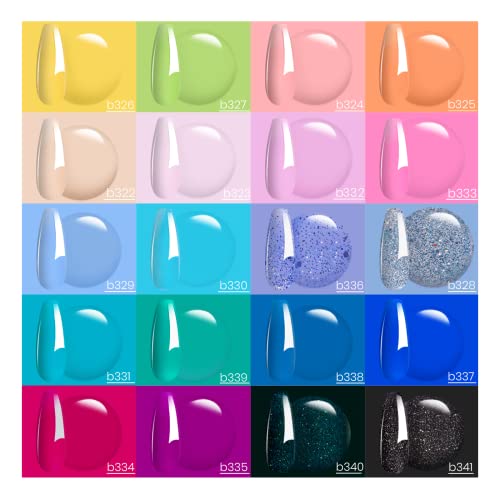 Beetles Gel Nail Polish with 5pcs Nail Art Liner Brushes Set, 20 Colors Fantasyland Collection Pastel Bright Pink Purple Navy Blue Green Glitter Led Soak Off Trendy Spring Summer Manicure Kit