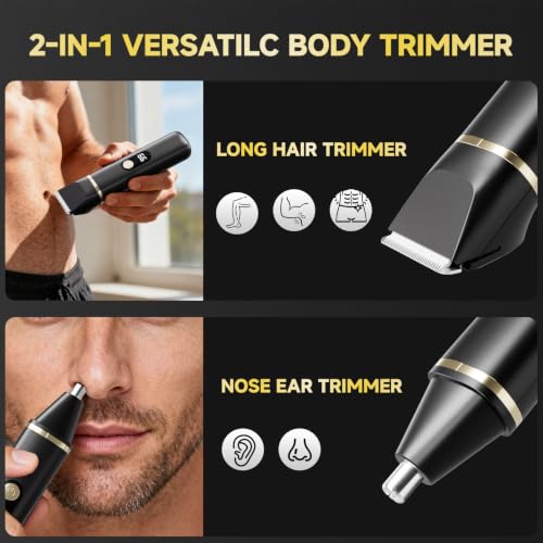 Men's Waterproof 3-in-1 Body Groomer & Nose Ear Trimmer Kit