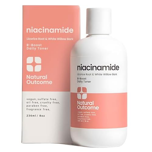 Natural Outcome Niacinamide Toner for Face | Radiance Boosting Toner - with Salicylic Acid & Aloe Vera | Advance Toning Solution Rejuvenates Skin & Minimizes Pore Appearance | Fragrance Free | 8 oz
