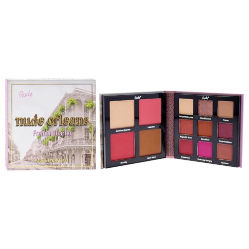 Nude York Face & Eye Palette ? 9 Eyeshadows, 4 Face Shades for Blush, Bronzer & Highlighter | All-in-One Natural Glam Palette | Vegan, Cruelty-Free, Paraben-Free Makeup