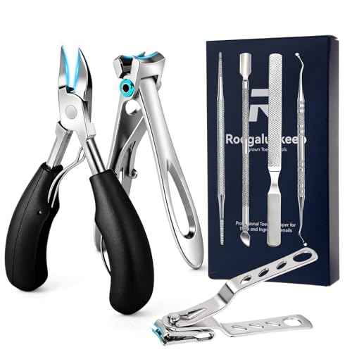 Professional Ingrown Toenail Tools 7-Piece Set ? 360¡Æ Rotating Nail Clipper, Toenail Lifter & Wide Opening Nipper | Podiatrist-Recommended Foot Care Kit for Thick & Ingrown Nails