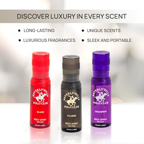 Beverly Hills Polo Club Men's Body Spray Gift Set - 3x3oz