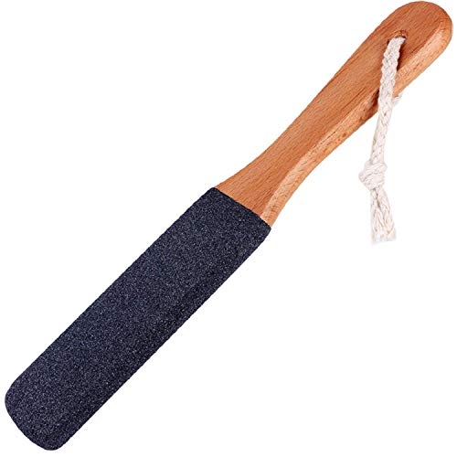 Kinepi Double-Sided Foot File & Pumice Stone Callus Remover with Wood Handle
