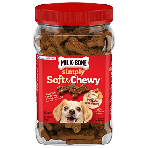 Milk-Bone Simply Soft & Chewy Dog Treats, Wholesome Chicken Recipe, 25 Ounce Made with Real Chicken, Rolled Oats, Sweet Potato & Apples