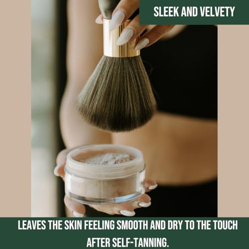 Quick-Dry Powder Kit ? Post-Tan Powder & Brush | Eliminates Sticky Post-Tan Residue | Vegan, Talc-Free Formula | Hydrating, Dermatologist-Tested | Suitable Face & Body | 0.5 oz