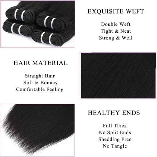 10 inch short hair bundles 10A Brazilian Straight Virgin Hair 4 Bundles with Closure Straight Hair 100% Unprocessed Straight Human Hair Extensions 50g/Pcs Natural color (10"10"10"10" with 10" closure)