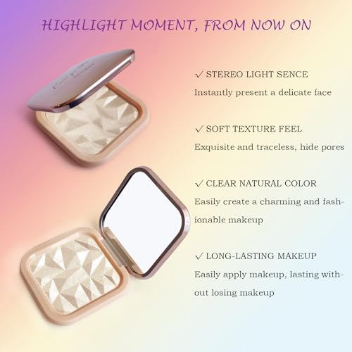 LSxia Champagne Gold Highlighter Palette 0.39oz Shimmer Contour Makeup