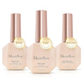MelodySusie 3-Piece Gel Nail Kit - Builder Gel, Base & No-Wipe Top Coat (15ml)