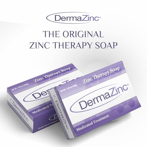 DermaZinc Zinc Therapy Soap 4.25 Ounce (120 gram) Bar - 3 Pack.