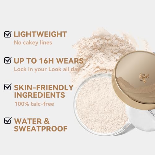 FV Translucent Powder Setting Powder, Lightweight & Oil-control, Long Lasting, Matte Finish, Talc-free Baking Powder Makeup, For Fair to Medium Skin Tones, 01 Translucent-Ivory