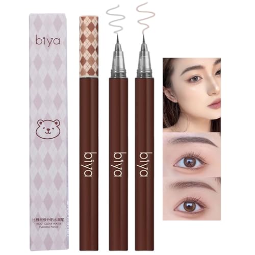 Liquid Eyebrow Pencil Set - Ultra Fine Tip, Waterproof, Gray & Brown