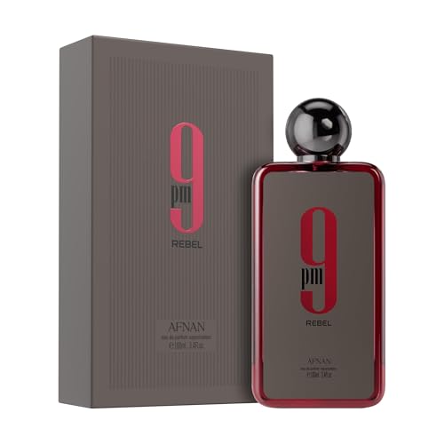 Afnan 9 PM Rebel Unisex Eau De Parfum 3.4 Fl Oz - Sophisticated Fruity Woody Scent