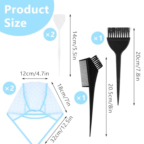 6PCS Hair Highlighting Kit with Caps, Brushes & Hooks